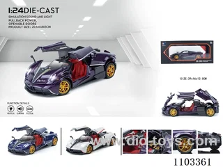 1:24 pull back alloy car W L/M
