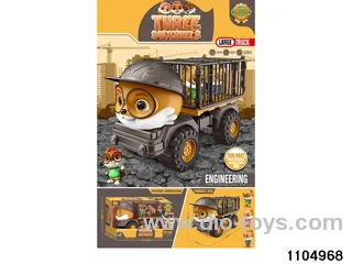 sliding engineering vehicles in window box