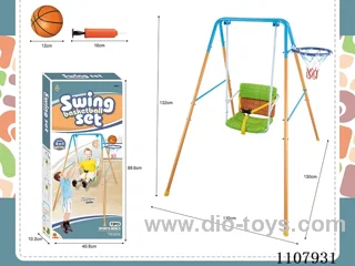 2-in-1 swing basketball set