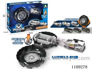 Police tire storage ejector car