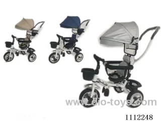 Children's Trolley - Explosion-proof wheel (blue khaki silver)
