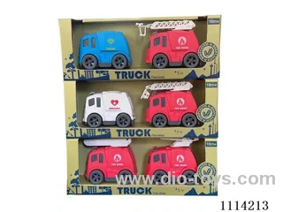 Straw sliding fire truck 2 packs (3 mixed packs)