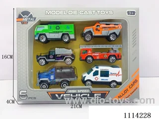 1:64 sliding alloy car 6PCS