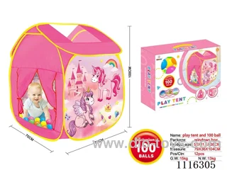 Cartoon Unicorn tent with 100 5.5CM ocean balls
