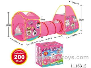 3 in 1 Surprise Doll Kids tent with 200 6CM ocean balls