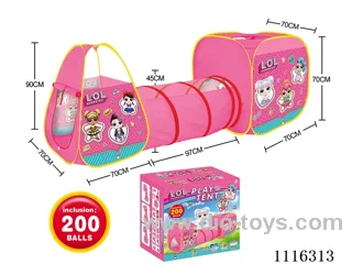 3 in 1 Surprise Doll Kids tent with 200 6CM ocean balls