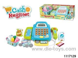shopping basket+cash register with sound，light，calculation function