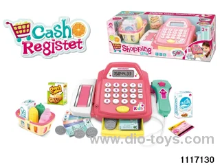 shopping basket+cash register with sound，light，calculation function