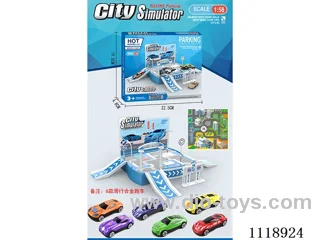 Parking lot (6 PCS sliding alloy sports car)