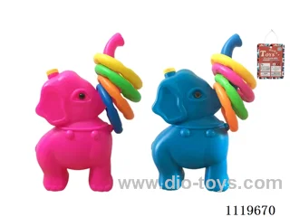 Elephant game ring (with 4 rings) Blue, pink mixed ring color random