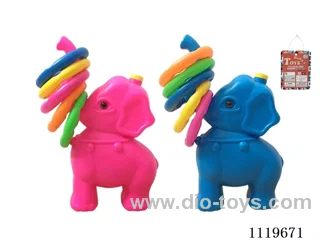 Elephant game ring (with 5 rings) Blue, pink mixed ring color random