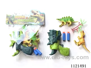 Dinosaur soft ball ping-pong gun