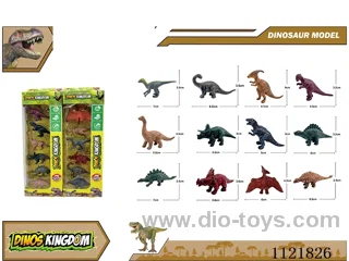 3 inch dinosaur 6PCS/box,2 mixed (solid)