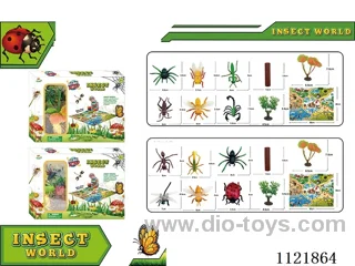 3 inch insect 6PCS + big wood big splash + money grass + map game AB mixed 10PCS