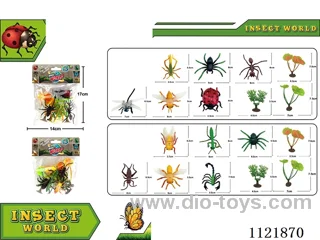 3 inch insect 6PCS + Haystack + copper money grass AB mixed 9PCS