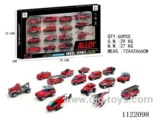 1:64 alloy car + aircraft 15PCS (red)