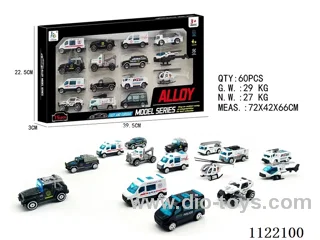 1:64 alloy car + aircraft 15PCS (white and black)