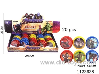Avengers. Bright benzene double-sided light bearing Yo-yo ball (yellow, blue, red 3 colors 6 patterns mixed)12PCS