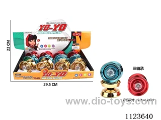 Three bearing plastic electroplated yo-yo ball (gold, blue, red 3 mixed)12PCS