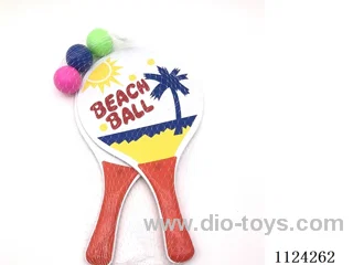 Three balls and two beach bats