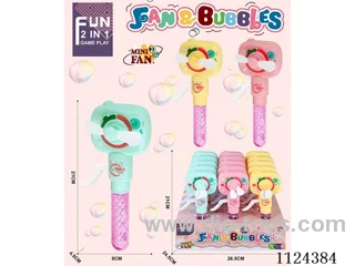 Press manual fan cartoon camera small bubble wand 2-in-1