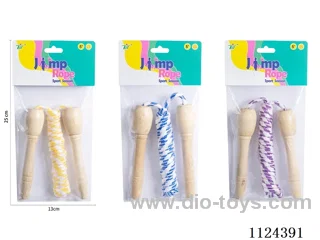 Wooden handle jump rope