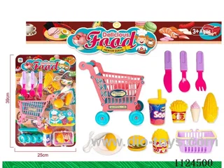 Shopping cart with food