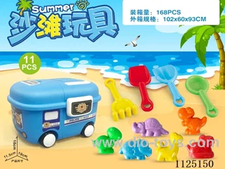 Small storage box car with Dinosaur beach accessories (11PCS)