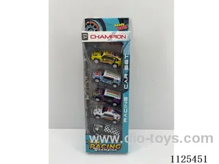 5PCS pull-back iron cars