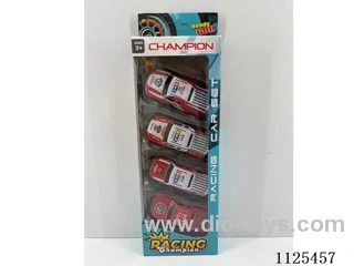 4PCS pull-back iron cars