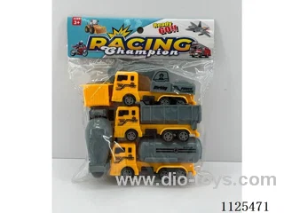 4PCS pulling back engineering vehicles