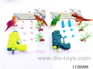 Softball guns with dinosaurs