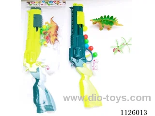 Softball guns with dinosaurs