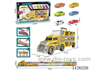 Folding track ejection container 6 alloy simulation car +2 road signs