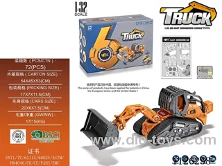 1:32 Alloy bulldozer disassembly engineering car with lights and music