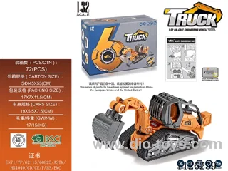 1:32 Alloy excavator disassembly engineering car with lights and music