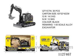 1:50 alloy crawler three-arm excavator