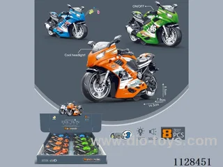 Flashing inertia car model Iron motorbike (8pcs) package electricity