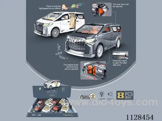 Flashing inertia car model luxury business car (8pcs) package electricity