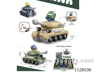 Cartoon tank (two-way inertia forward, three-colour mix) (8PCS)