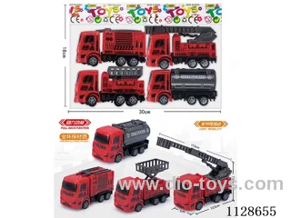 4 models pull back simulation fire engine (appearance of all environmentally friendly material, each joint can be movable)