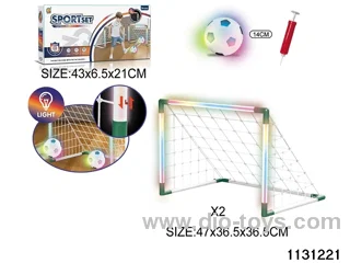 Lighted double football goal set