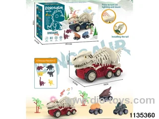 Sliding Dinosaur Car with Lights and Music