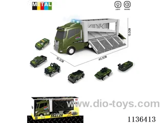 Military Musical Big Van (Big Car Scooter Function with Lights Music/6 Small Cars Alloy Scooter))
