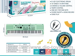 61 Keys Multifunctional Electronic Piano with USB Cable Microphone (Green)