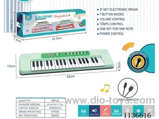37 Keys Multifunction Piano (Green) with Microphone TYPEC Cable