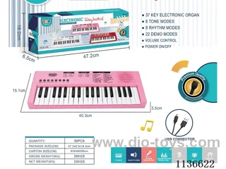 37 Keys Multi-functional Electronic Piano with Microphone USB Cable (Pink)