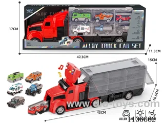 Fire Fighting Long Head Container Car+Six Colours Fire Engine Series Alloy Cars