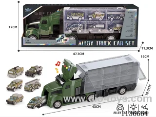 Military long head cargo car+Military Vehicle Series alloy cars
