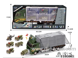 Military short head cargo car + short head military gun car series alloy car
